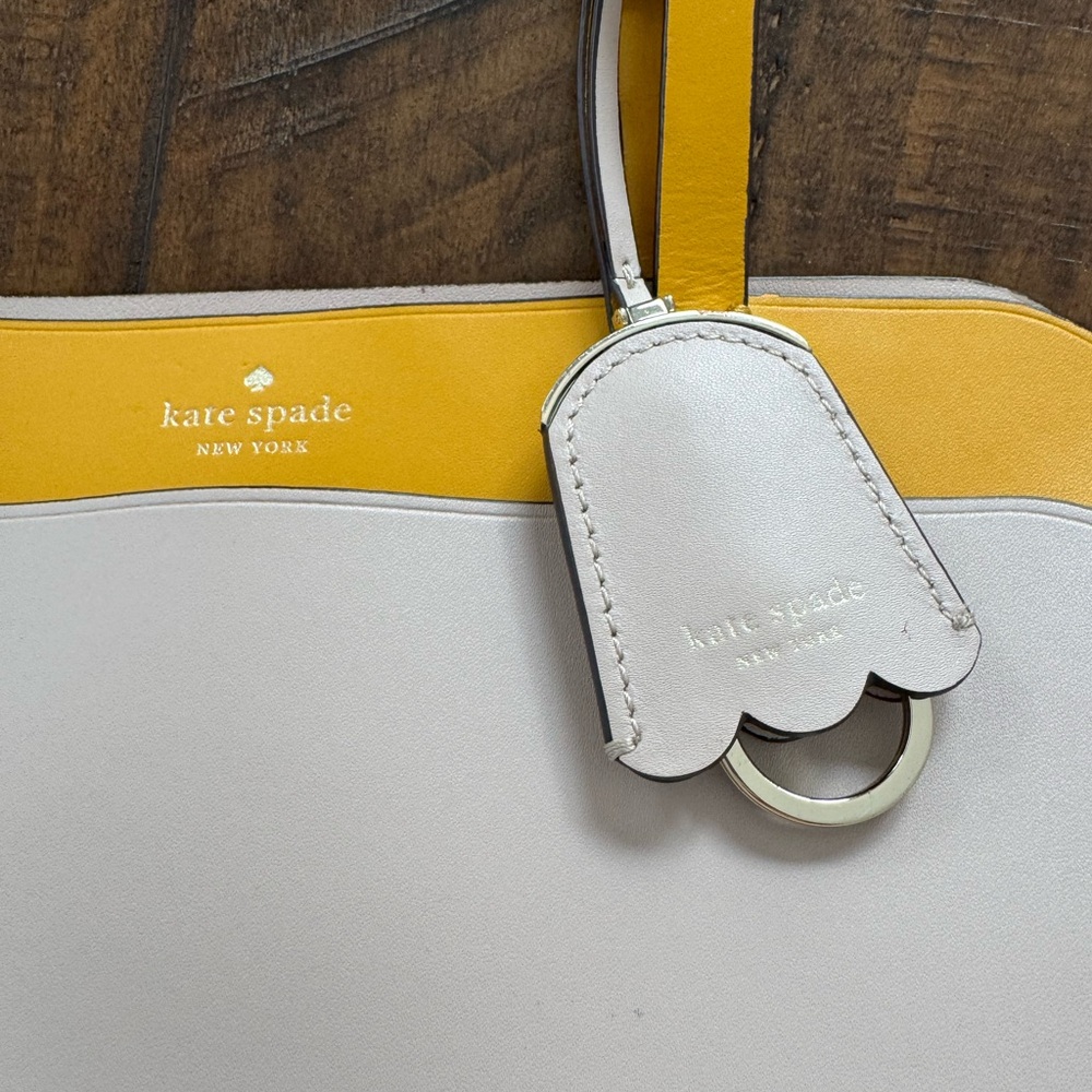 Kate Spade Two-Tone Leather Tote — Light Tan and Mustard - Picture 3 of 16